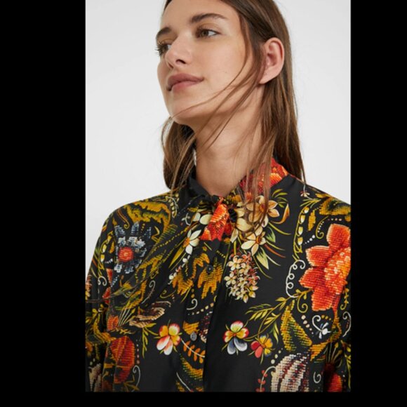 BRAND NEW Desigual by Christian Lacroix: Fall 2020 silk blouse - Picture 4 of 7